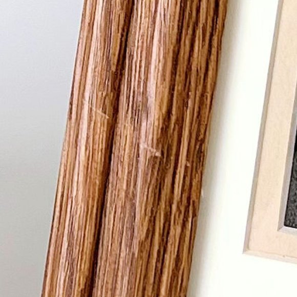 Vintage 90s Solid Oak Farmhouse Wood Picture Frames Original Glass 5x7, Set of 2 - Picture 15 of 16